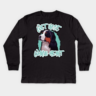 Wet Nose Warm Heart Bernese Mountain Dog Kids Long Sleeve T-Shirt